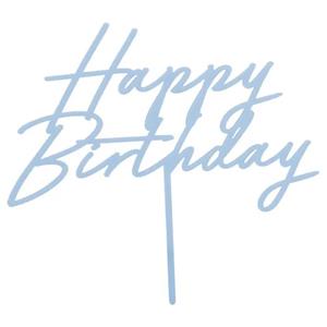 Topper Acrílico Happy Birthday Azul