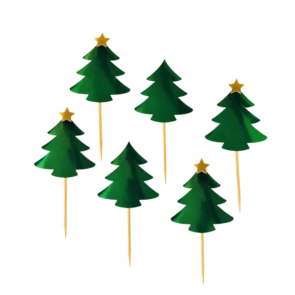 Toppers Árvores de Natal, 6 unid.