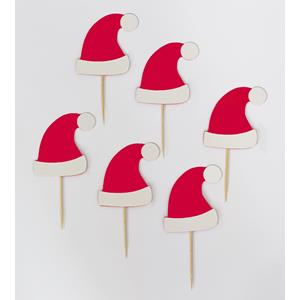 Topper Gorros Pai Natal, 6 unid