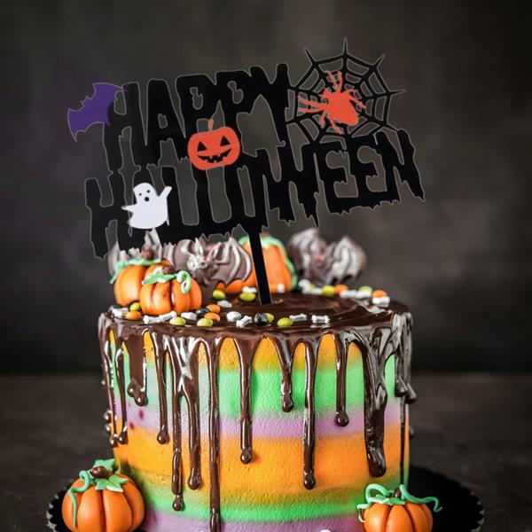 Topper Happy Halloween Preto