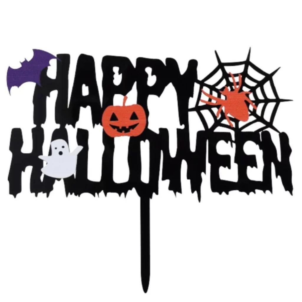 Topper Happy Halloween Preto