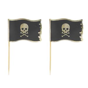 Toppers Bandeiras Pirata Jolly Roger, 10 unid.