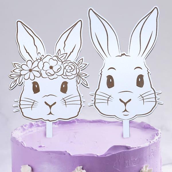 Toppers Casal Coelhos da Páscoa