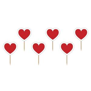 Toppers Cupcake Coração, 6 Unid.