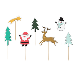Toppers de Bolo Figuras de Natal, 6 unid.