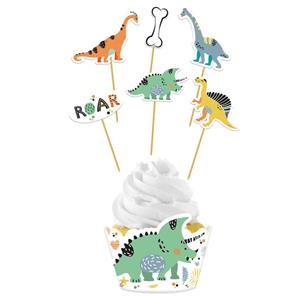 Toppers e Cupcake Wraps Dinossauros Amigos