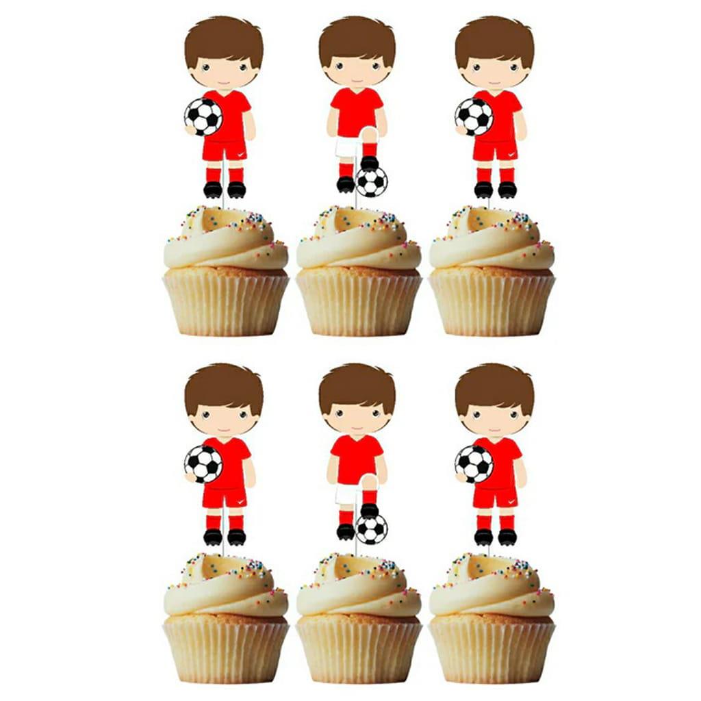 Toppers Jogadores de Futebol Vermelho, 6 unid.