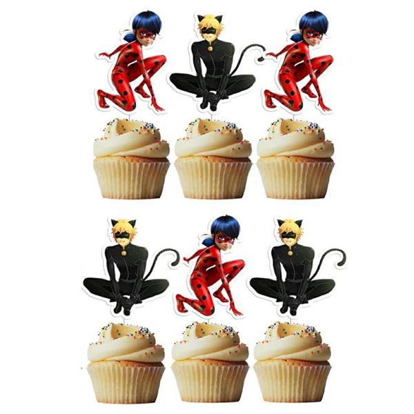 Toppers Ladybug e Cat Noir, 6 unid.