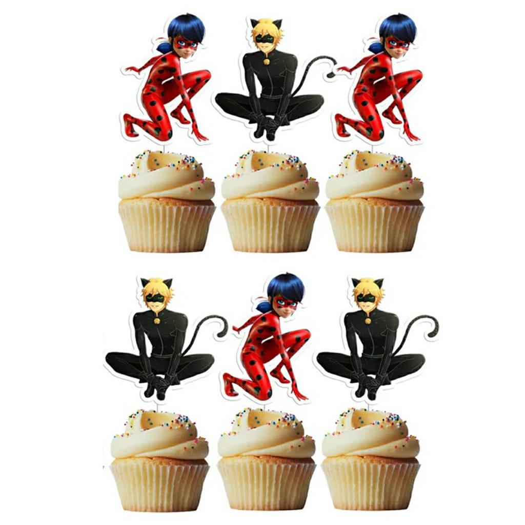 Toppers Ladybug e Cat Noir, 6 unid.