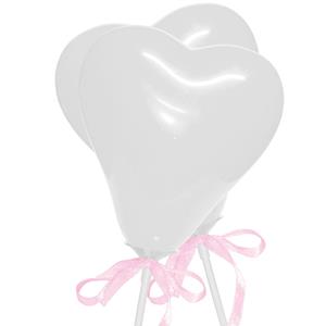 Toppers Mini Balões Corações Branco, 2 unid.