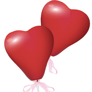 Toppers Mini Balões Corações Vermelhos, 2 unid.