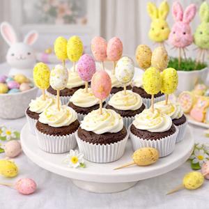 Toppers Mini Ovinhos da Páscoa em Esferovite, 36 unid. Toppers Mini Ovinhos da Páscoa em Esferovite, 36 unid.