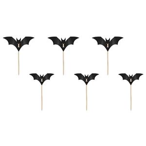 Toppers Morcegos Pretos de Halloween, 6 unid.