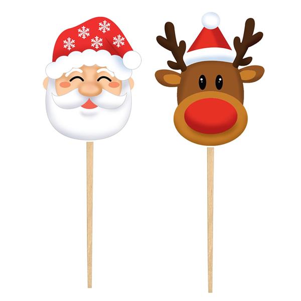 Toppers Pai Natal e Rena, 12 unid.