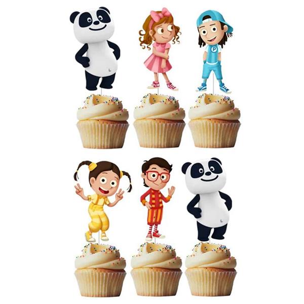 Toppers Panda e os Caricas, 6 unid.