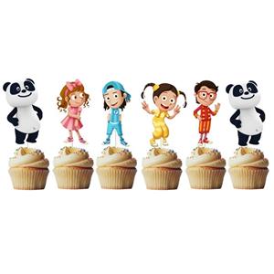 Toppers Panda e os Caricas, 6 unid.