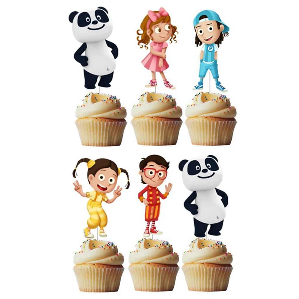 Toppers Panda e os Caricas, 6 unid.