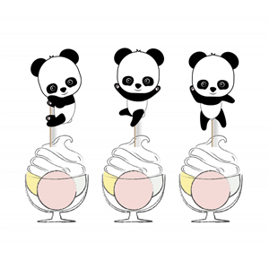 Toppers para Bolos Bebé Panda