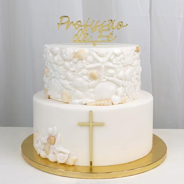 Toppers Profissão de Fé e Cruz, 2 unid.