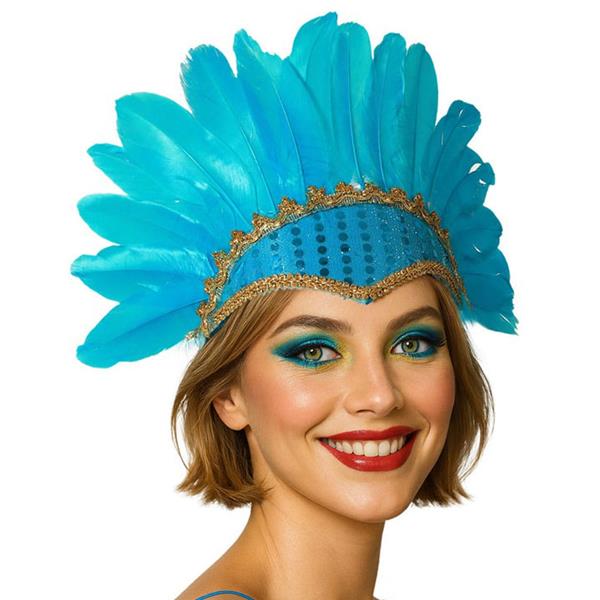 Toucado Rainha do Samba com Penas Azul