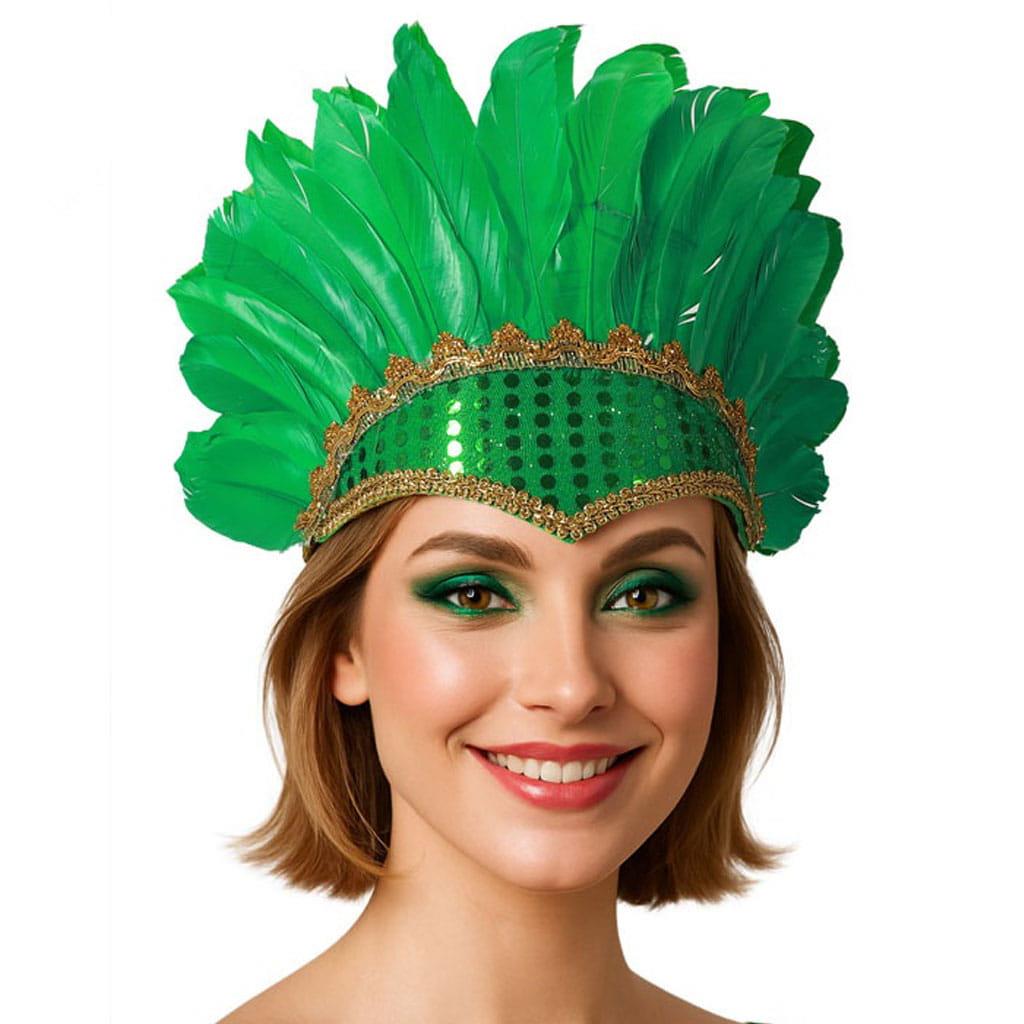 Toucado Rainha do Samba com Penas Verdes