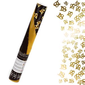 Tubo Lança Confetis 18 Anos Dourados, 38 cm