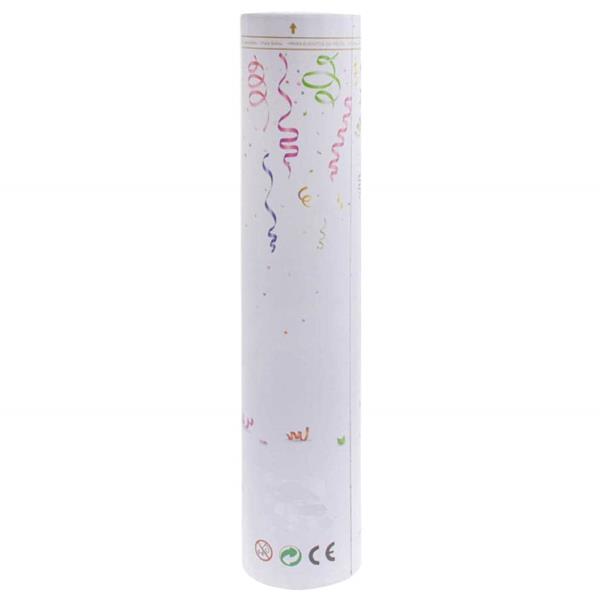 Tubo Lança Confetis Brancos, 25 cm