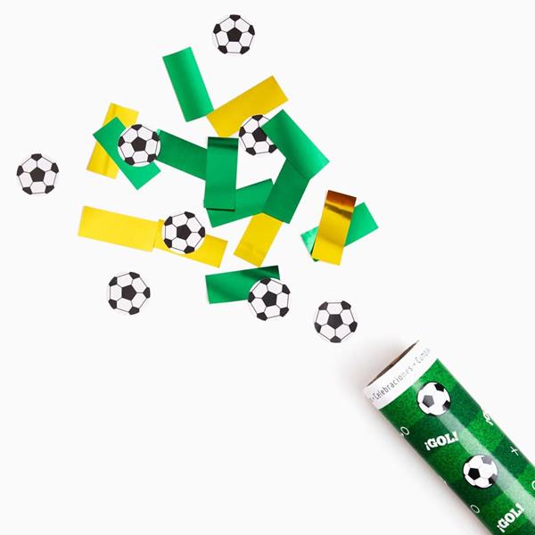 Tubo Lança Confetis Futebol, 30 cm