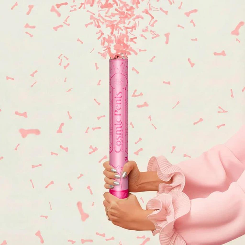 Tubo Lança Confetis Pénis Rosa