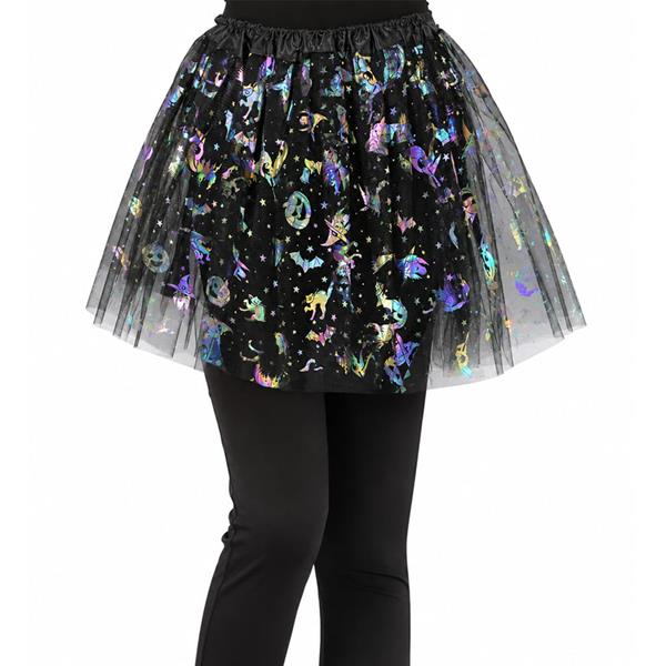Tutu Preto com Figuras de Halloween, Criança Tutu Preto com Figuras de Halloween, Criança