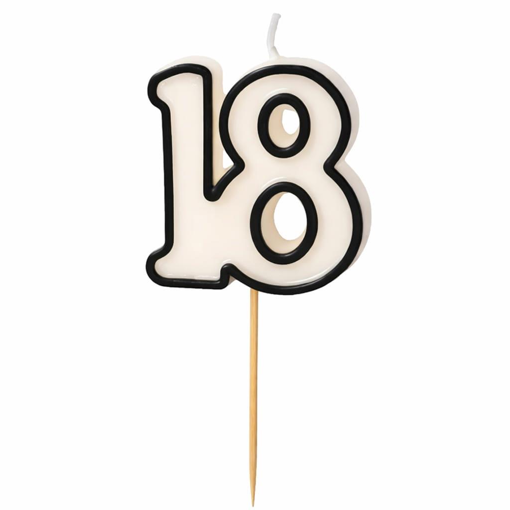 Vela 18 anos Branca com Rebordo Preto, 5 cm