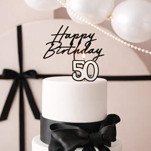 Vela 50 anos Branca com Rebordo Preto, 5 cm