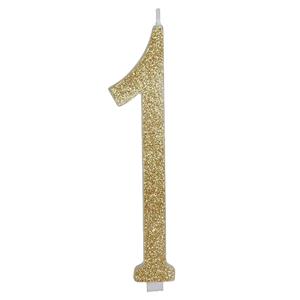 Vela Aniversário com Glitter Dourado