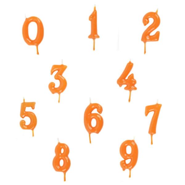 Vela Aniversário Laranja, 6 cm