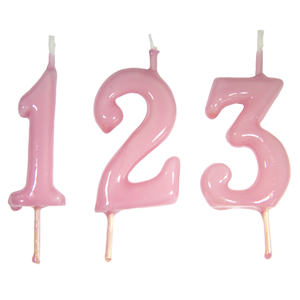 Vela Aniversário Rosa Claro, 6cm