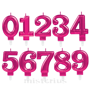 Vela Aniversário Rosa Metalizado