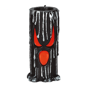 Vela Comprida Preta com Rosto, 15 x 6 Cm