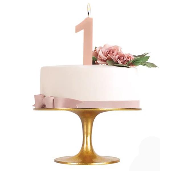 Vela de Aniversário Rosa Gold, 15,5 cm