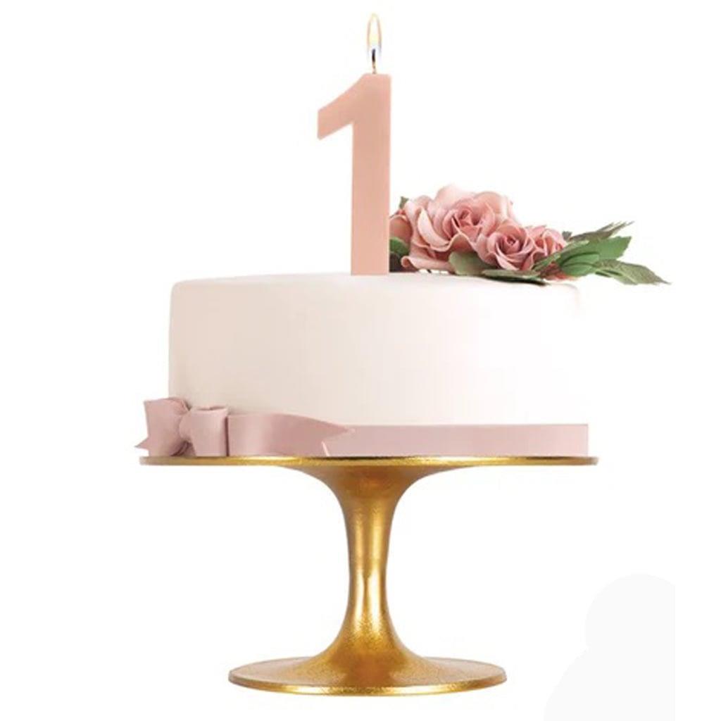 Vela de Aniversário Rosa Gold, 15,5 cm