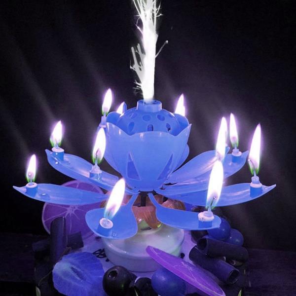 Vela Flor Azul com Repuxo Sem Fumo