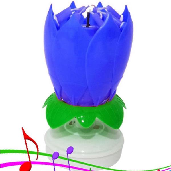 Vela Flor Azul com Repuxo Sem Fumo
