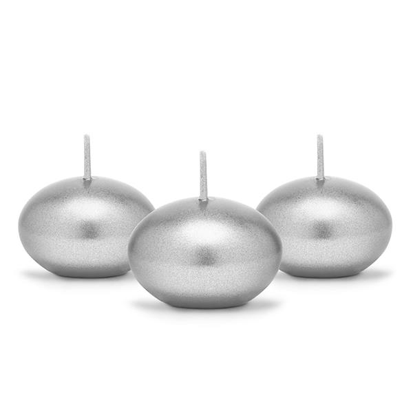 Vela Flutuante Prateada, 4 cm