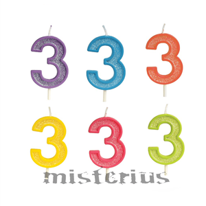 Vela Glitter Número 3