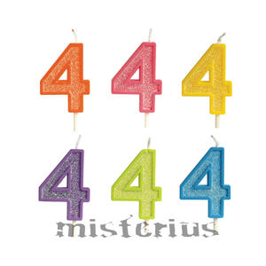 Vela Glitter Número 4