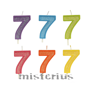 Vela Glitter Número 7