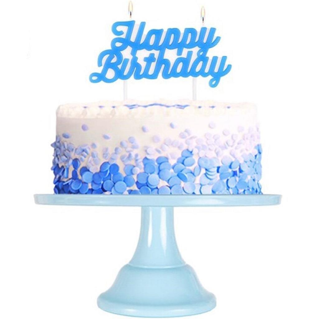 Vela Happy Birthday Azul
