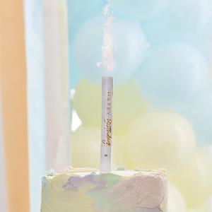 Vela Sparkle com Música Happy Birthday