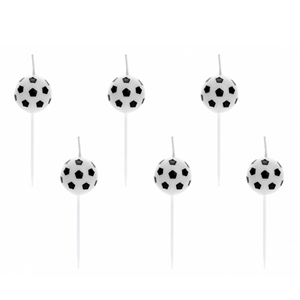 Velas Bolas de Futebol, 6 Unid.