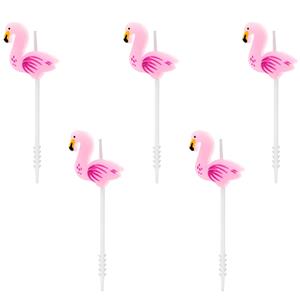 Velas Flamingos, 5 Unid.