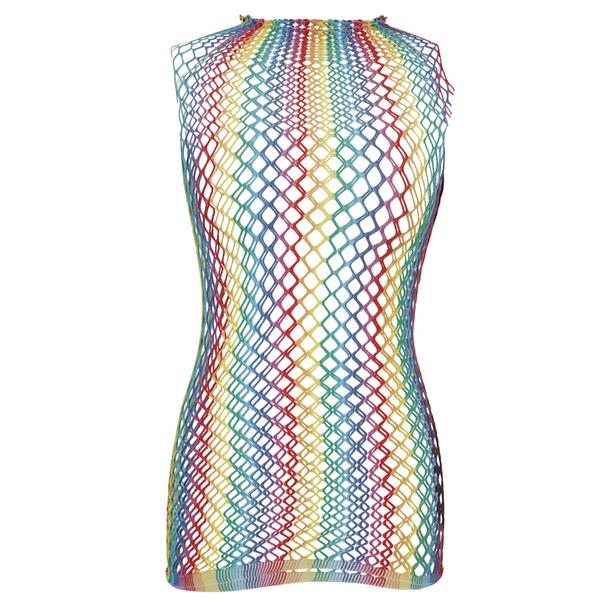 Vestido Curto Multicolor de Rede, Adulto